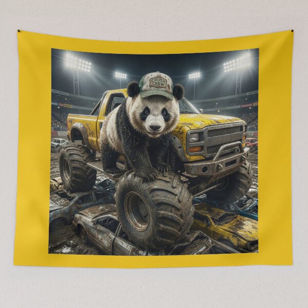 Item preview, Monster Car Crushin' Panda designed and sold by Tridentulus.