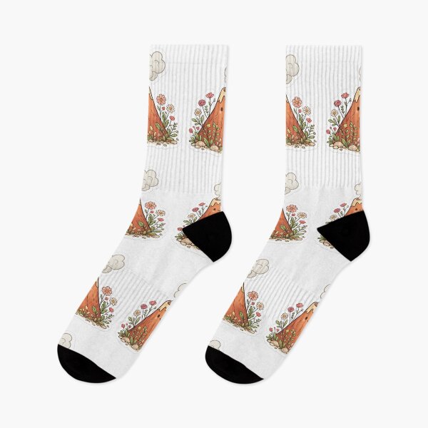 Item preview, Cute Smiling Volcano with Flowers – Kawaii Volcano Illustration, Nature Lover Cartoon Art designed and sold by Globalcitytees.