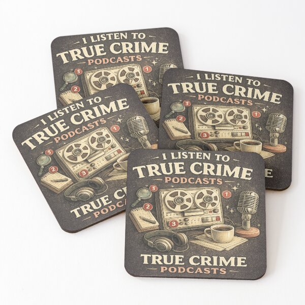 Item preview, I Listen to True Crime Podcasts Retro Detective T-Shirt & Sticker designed and sold by goodcrystals.