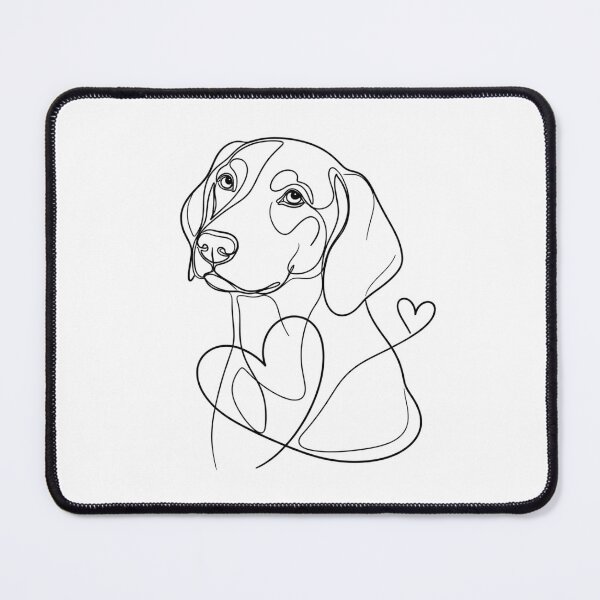 Item preview, One Line Dog Portrait With Heart Minimal Art designed and sold by i1ovedogs.