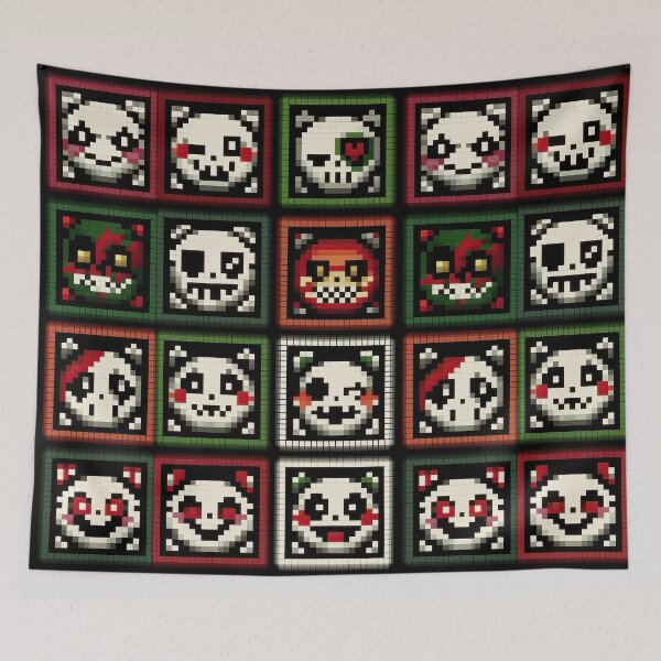 Item preview, Retro Pixel Art Skulls and Faces Icons designed and sold by Piotrek0001.