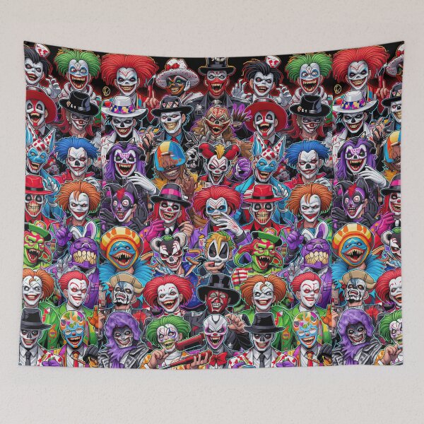 Item preview, Dense Scary Clown Faces Mosaic Art designed and sold by Piotrek0001.