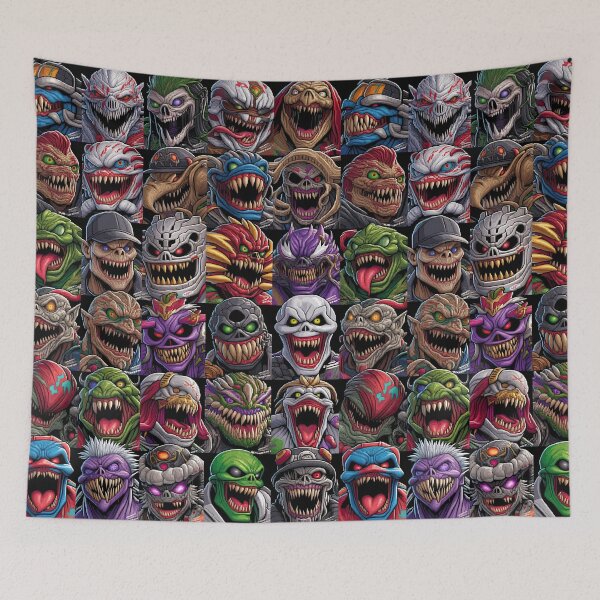 Item preview, Vibrant Colorful Monster Faces Pattern designed and sold by Piotrek0001.
