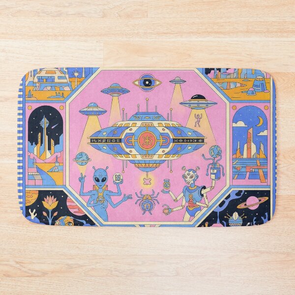 Item preview, Retro Sci-Fi Alien Civilization Geometric Map designed and sold by zzz888.