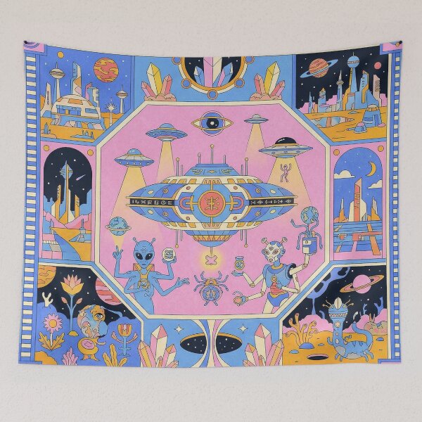 Item preview, Retro Sci-Fi Alien Civilization Geometric Map designed and sold by zzz888.