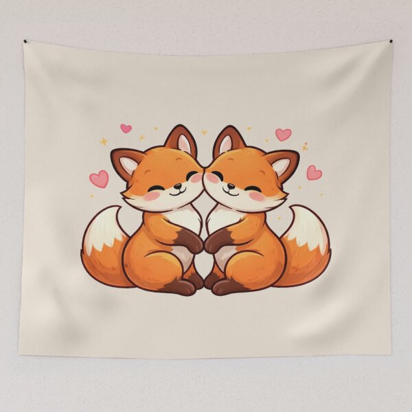 Item preview, Cute Fox Couple in Love – Cozy Valentine Illustration designed and sold by Ivy-Triggs.