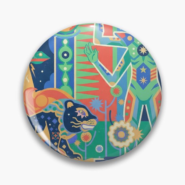 Item preview, Ancient Alien Deity Cosmic Panther Geometric Mural designed and sold by zzz888.
