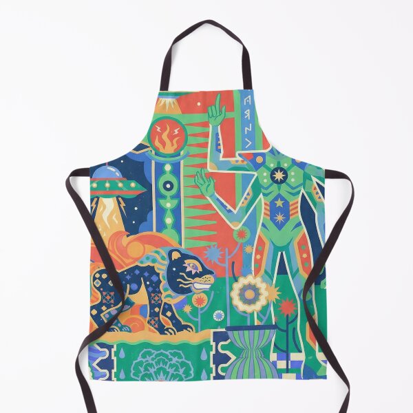 Item preview, Ancient Alien Deity Cosmic Panther Geometric Mural designed and sold by zzz888.