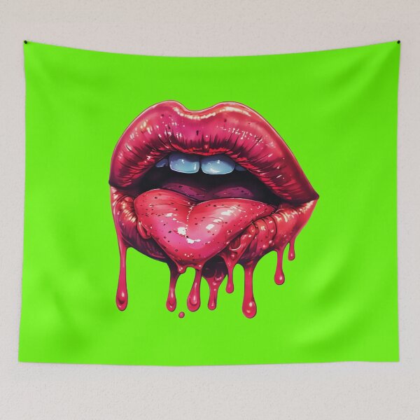 Item preview, Crimson Drip Lips – Bold Red Pop Art designed and sold by Neer arts.