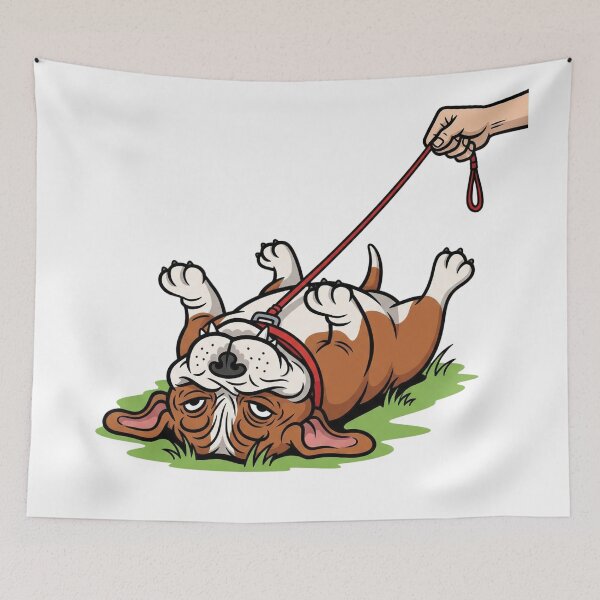 Item preview, Stubborn Dog Refusing To Walk Funny Cartoon designed and sold by i1ovedogs.