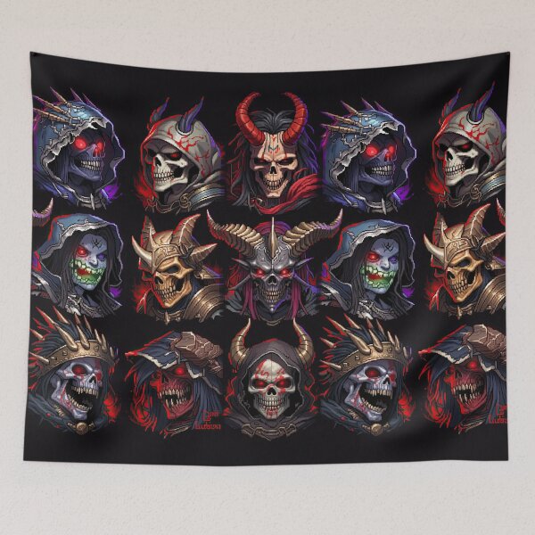 Item preview, Dark Fantasy Skeleton Warriors Helmets designed and sold by Piotrek0001.