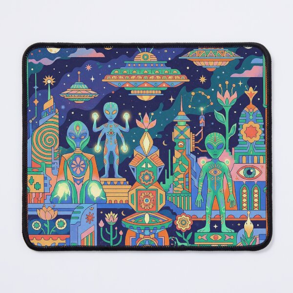Item preview, Psychedelic Alien City Geometric Tapestry designed and sold by zzz888.
