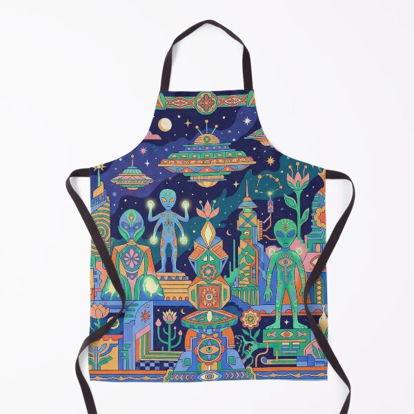 Item preview, Psychedelic Alien City Geometric Tapestry designed and sold by zzz888.