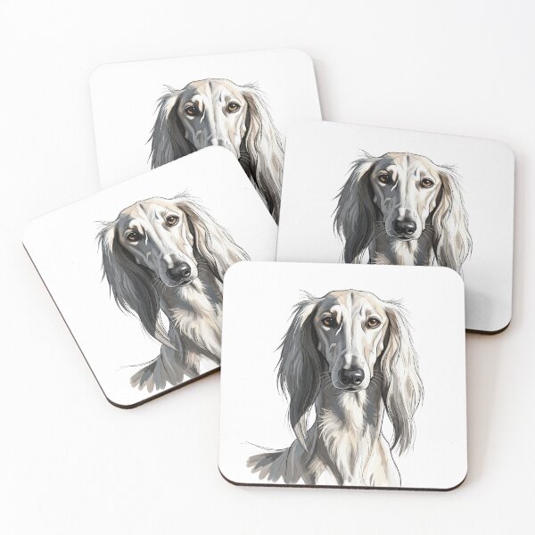 Item preview, Elegant Saluki Dog Portrait Watercolor Illustration designed and sold by i1ovedogs.
