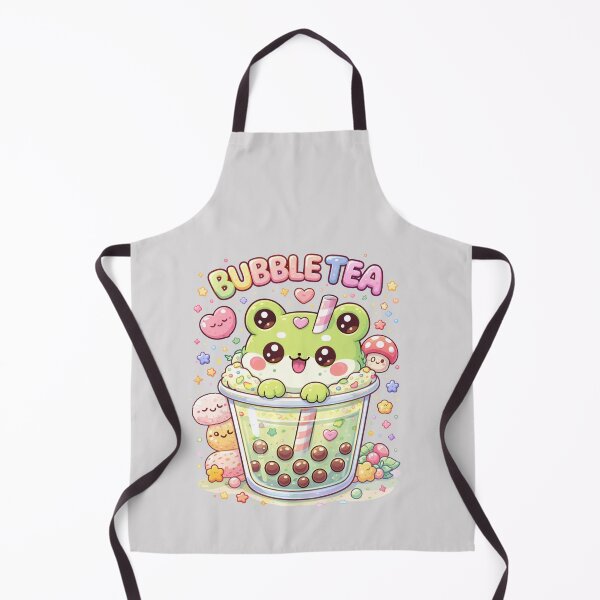 Item preview, Kawaii Frog Bubble Tea Cute Pastel Boba Tea Illustration designed and sold by ValeriValera.