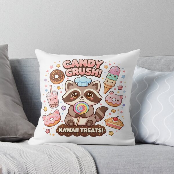 Item preview, Cute Raccoon Candy Crush & Sweets designed and sold by ValeriValera.