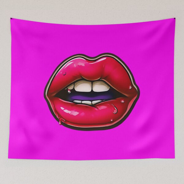 Item preview, Juicy Red Lips Art – Dark Aesthetic Style designed and sold by Neer arts.