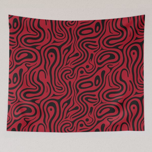 Item preview, Red Black Abstract Swirl Pattern designed and sold by CosmoMagiclk.