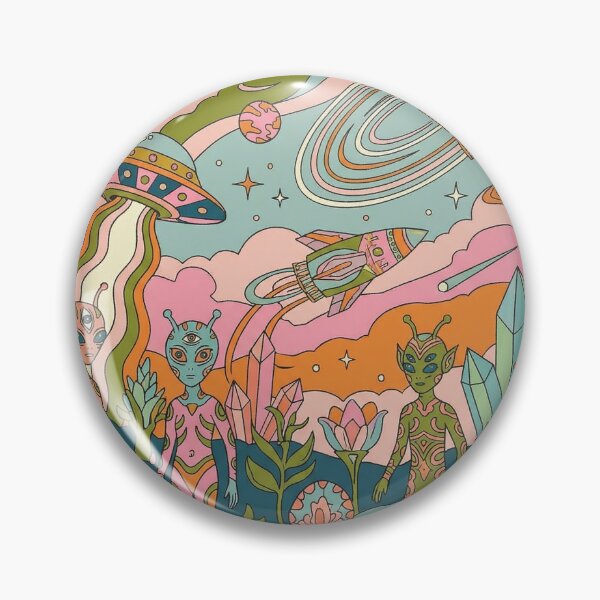 Artikelvorschau, Psychedelische Alienplaneten-Retro-Kristalllandschaft entworfen und verkauft von zzz888.