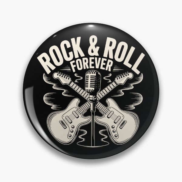 Item preview, Rock and Roll Forever Vintage Crossed Electric Guitars and Microphone Art designed and sold by SplashTastic.