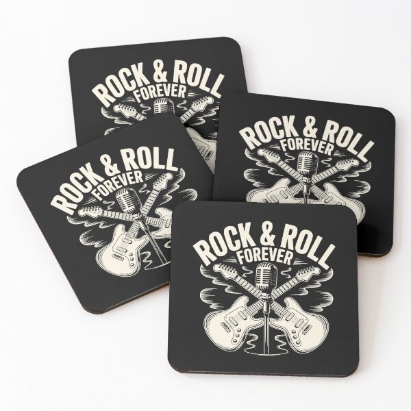 Item preview, Rock and Roll Forever Vintage Crossed Electric Guitars and Microphone Art designed and sold by SplashTastic.