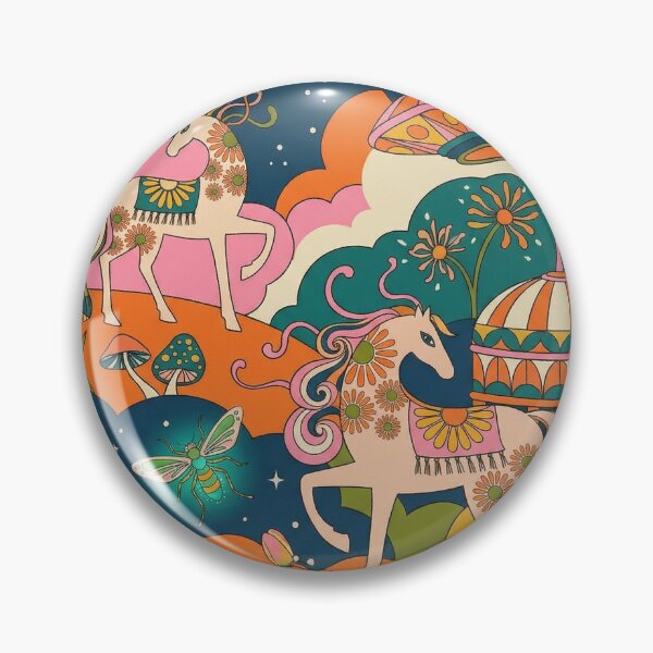 Item preview, Cosmic Carousel Horse Retro UFO Dreamscape designed and sold by zzz888.