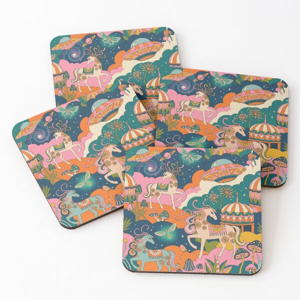 Item preview, Cosmic Carousel Horse Retro UFO Dreamscape designed and sold by zzz888.