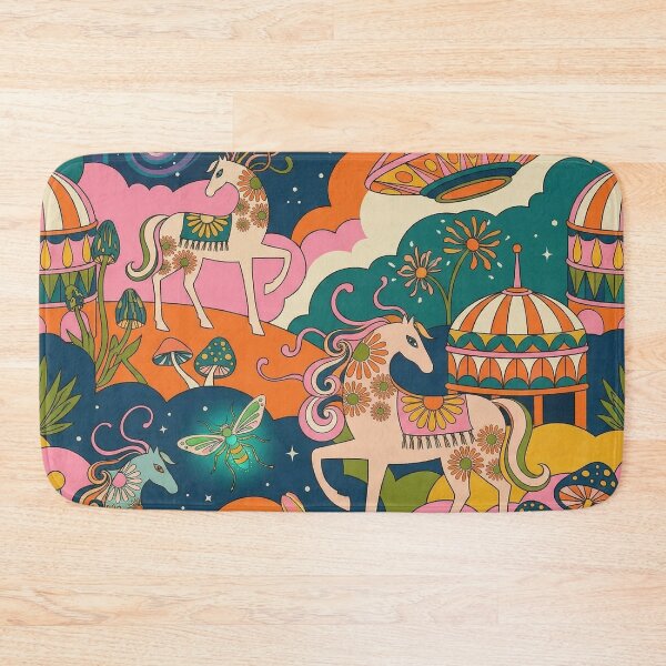 Item preview, Cosmic Carousel Horse Retro UFO Dreamscape designed and sold by zzz888.