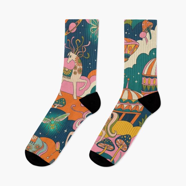 Item preview, Cosmic Carousel Horse Retro UFO Dreamscape designed and sold by zzz888.