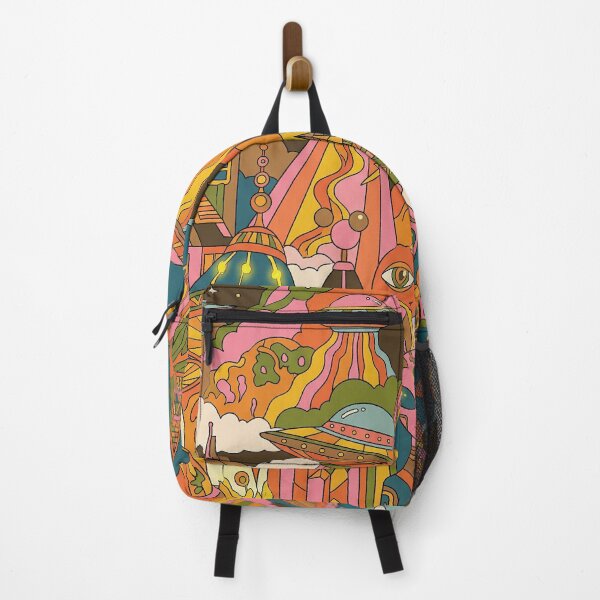 Item preview, Psychedelic Alien Invasion Retro UFO Mushroom Landscape designed and sold by zzz888.