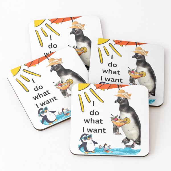 Item preview, Funny penguin with a holiday feeling - I do what I want designed and sold by Katja LebenFreude.