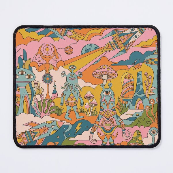 Item preview, Psychedelic Alien Landscape Retro Sci-Fi Pattern designed and sold by zzz888.