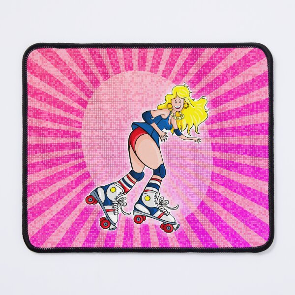 Item preview, Roller Disco Revival: Happy Blonde Girl in 70s Style Flat Vector designed and sold by Arte Cartoon From TagTeam Group.