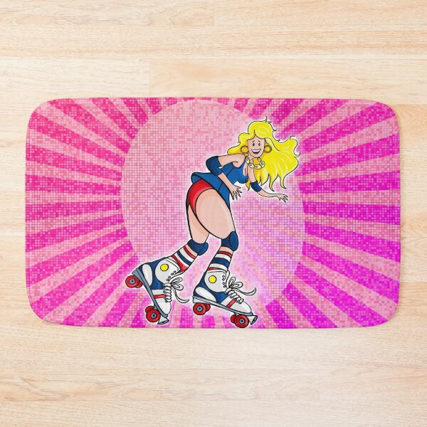 Item preview, Roller Disco Revival: Happy Blonde Girl in 70s Style Flat Vector designed and sold by Arte Cartoon From TagTeam Group.