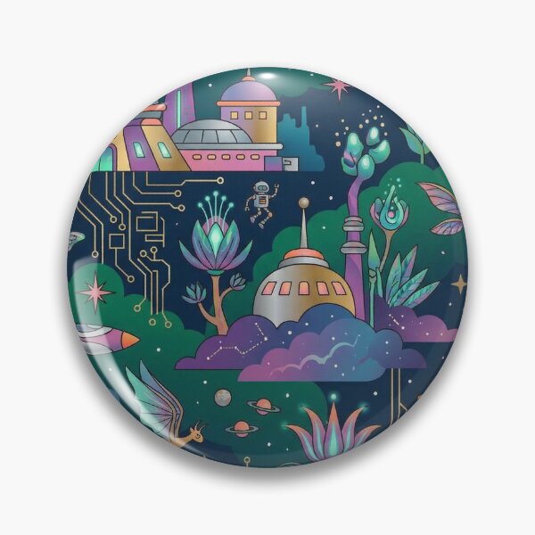 Item preview, Futuristic Space City Circuit Board Neon Alien Garden designed and sold by zzz888.