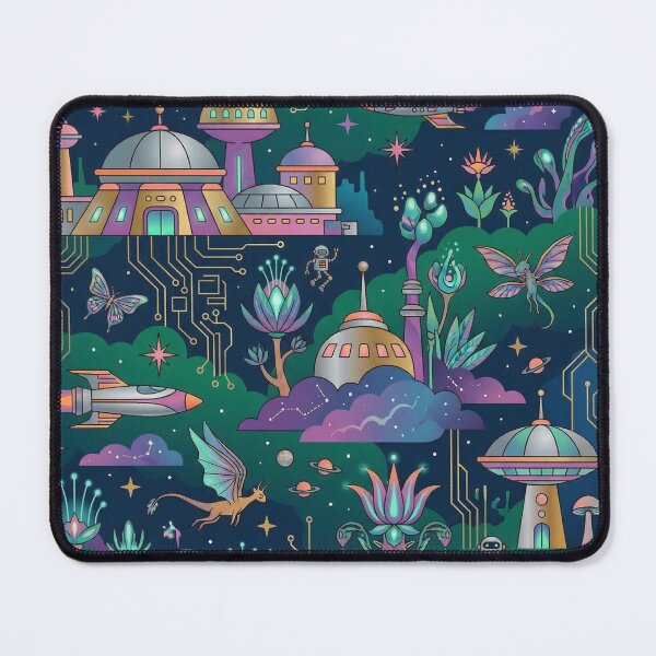 Item preview, Futuristic Space City Circuit Board Neon Alien Garden designed and sold by zzz888.