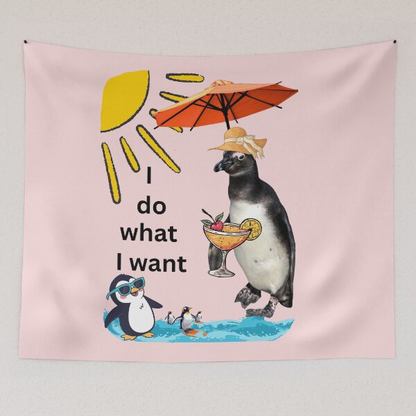 Item preview, Happy-spirited penguin with a holiday feeling - I do what I want designed and sold by Katja LebenFreude.