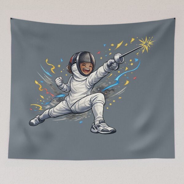 Item preview, Cute Cartoon Fencing designed and sold by ChillCharmStudio.