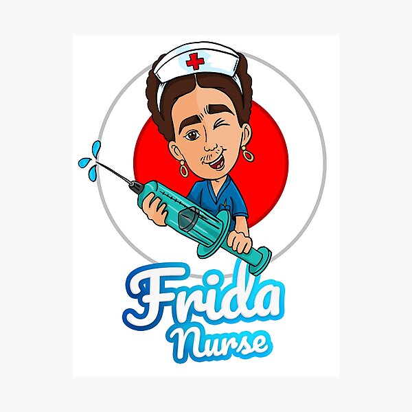 Item preview, Whimsical Homage: Cartoon Parody of Frida Kahlo as a Playful Nurse designed and sold by Arte Cartoon From TagTeam Group.