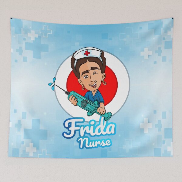 Item preview, Whimsical Homage: Cartoon Parody of Frida Kahlo as a Playful Nurse designed and sold by Arte Cartoon From TagTeam Group.