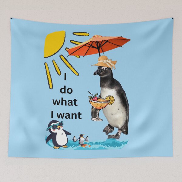 Item preview, Happy penguin with a holiday feeling - I do what I want designed and sold by Katja LebenFreude.