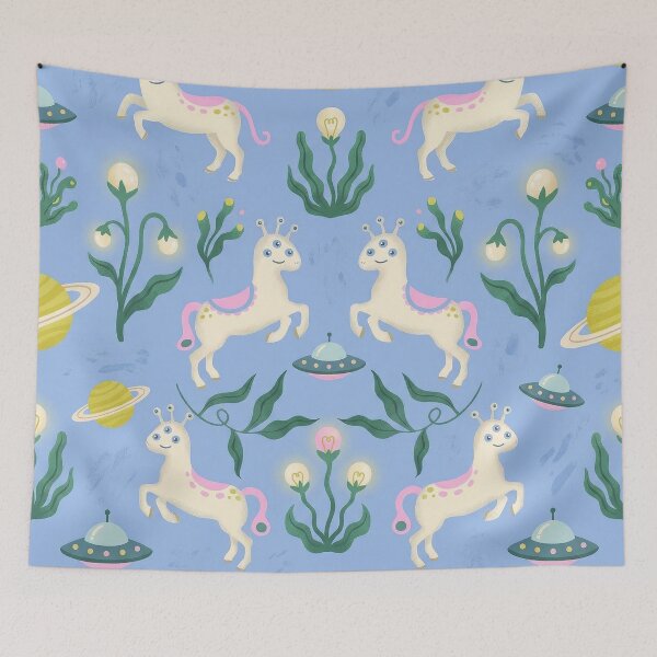 Item preview, Cute Three Eyed Alien Pony Pastel Space Pattern designed and sold by zzz888.