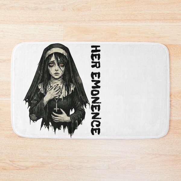 Item preview, Unholy Penance - Crying Gothic Nun with Inverted Cross & Safety Pins designed and sold by TeezOfMadness.