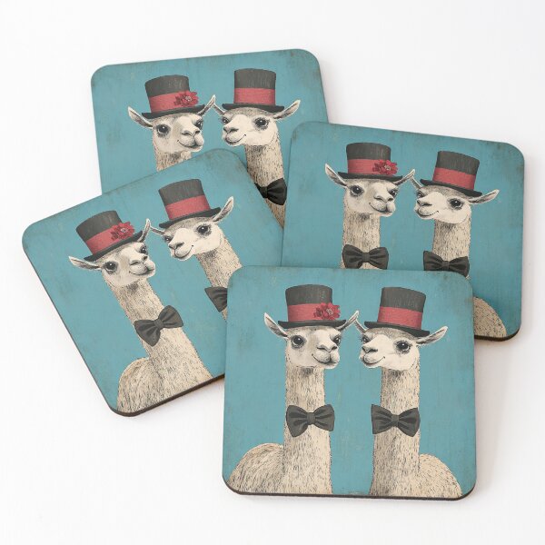 Item preview, Gay Llama Couple in Love – Cute Dapper Valentines Day Design designed and sold by TeesAndSass.