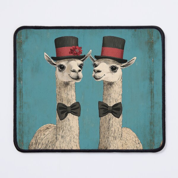 Item preview, Gay Llama Couple in Love – Cute Dapper Valentines Day Design designed and sold by TeesAndSass.
