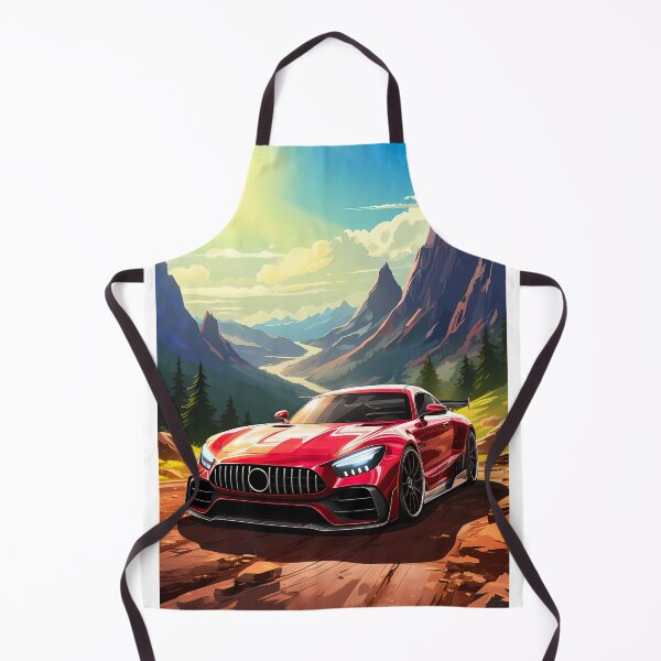 Item preview, Vibrant Red Sports Car Parked On Sunny Mountain Pass Overlook designed and sold by RevUpDesign.