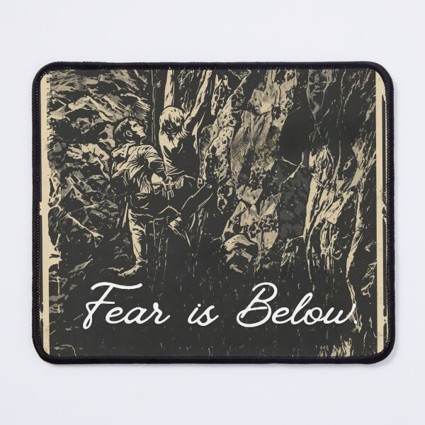 Item preview, Fear Is Below – Vintage Rock Climbing Courage Illustration designed and sold by kuikai123.