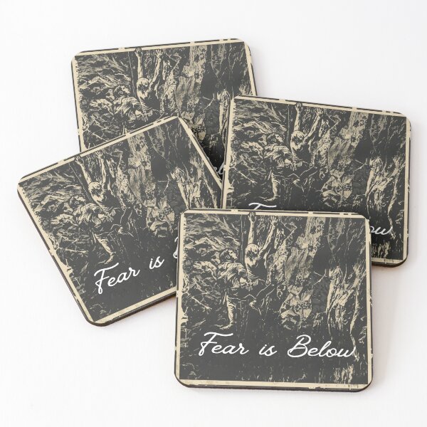 Item preview, Fear Is Below – Vintage Rock Climbing Courage Illustration designed and sold by kuikai123.