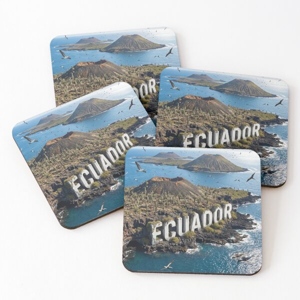 Item preview, Iconic 'Ecuador' Text on Volcanic Galapagos Islands Landscape designed and sold by MyEz Style.