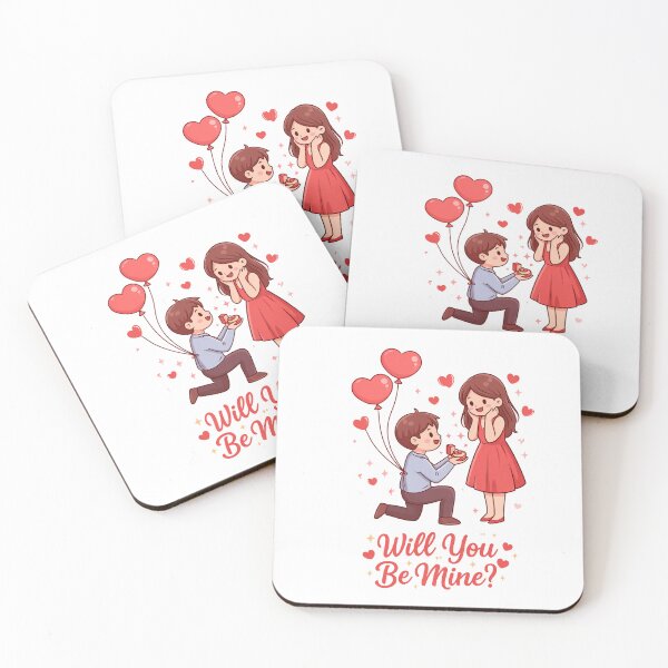 Item preview, Will You Be Mine Cute Proposal Illustration designed and sold by Wizdem Artworkz.